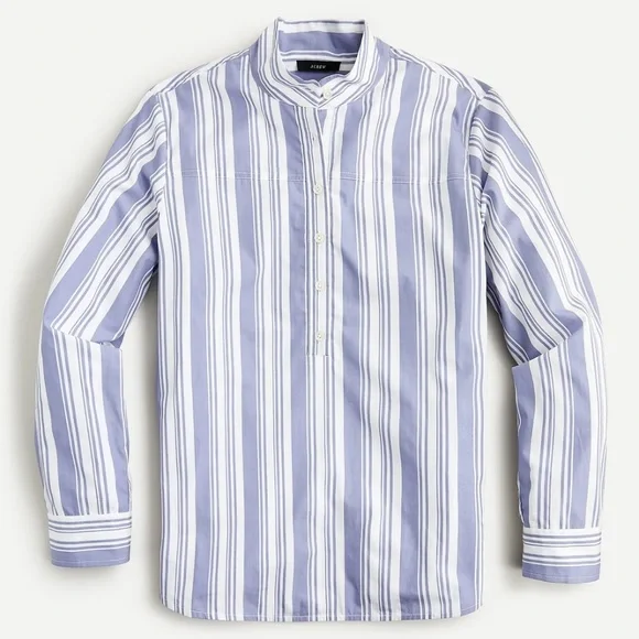 J.Crew Band-collar cotton poplin tunic - Picture 5 of 7